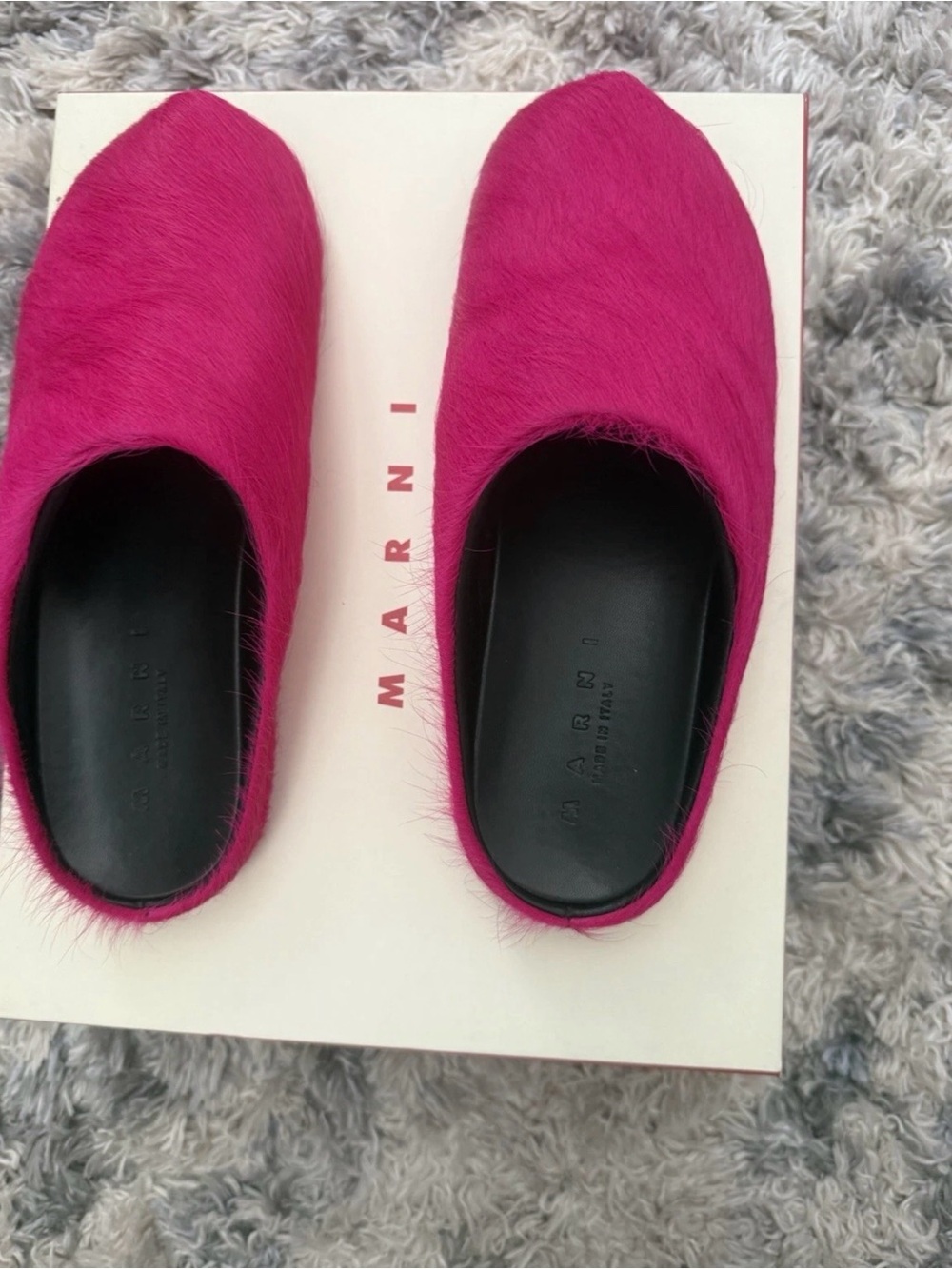 Marni Hot Pink Slides EU Size :45 , US 12